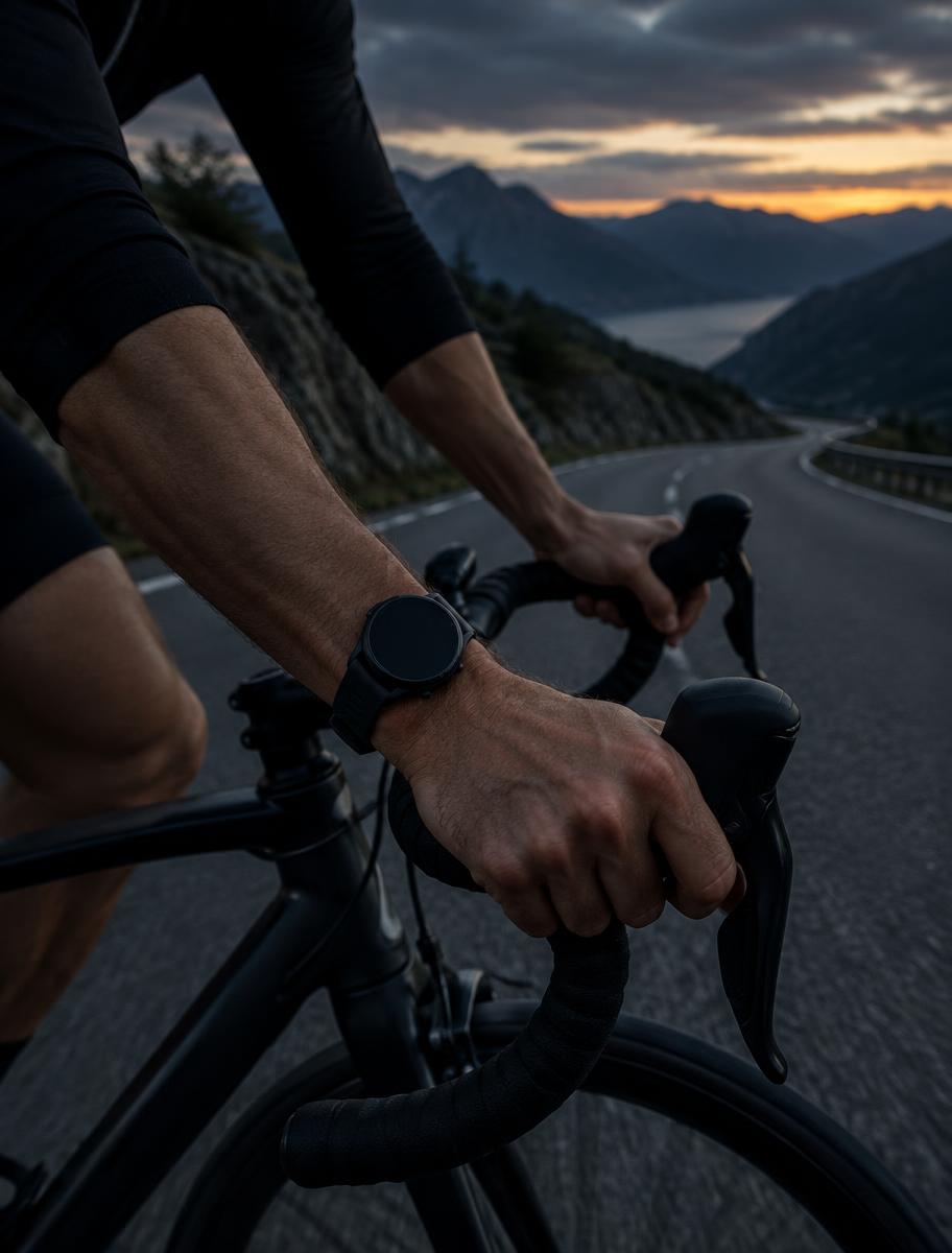 Ciclismo com relógio esportivo
