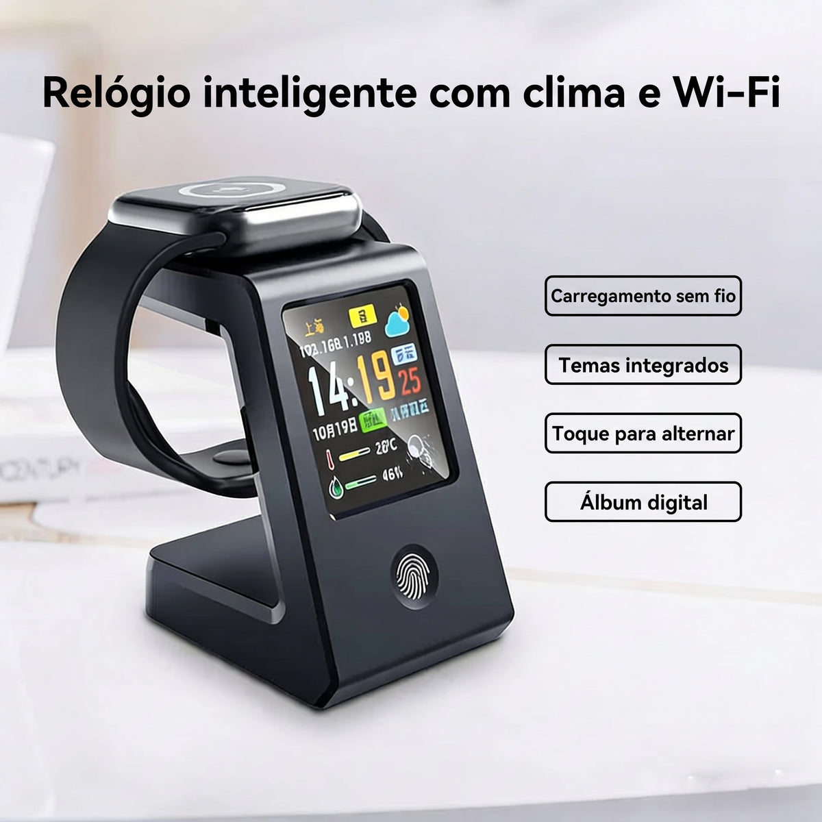 Relógio de Mesa Wi-Fi